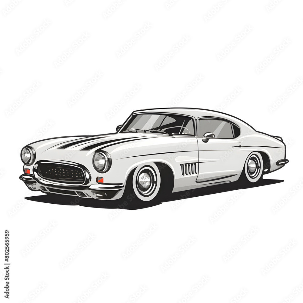 Fototapeta premium classic car illustration transparent background