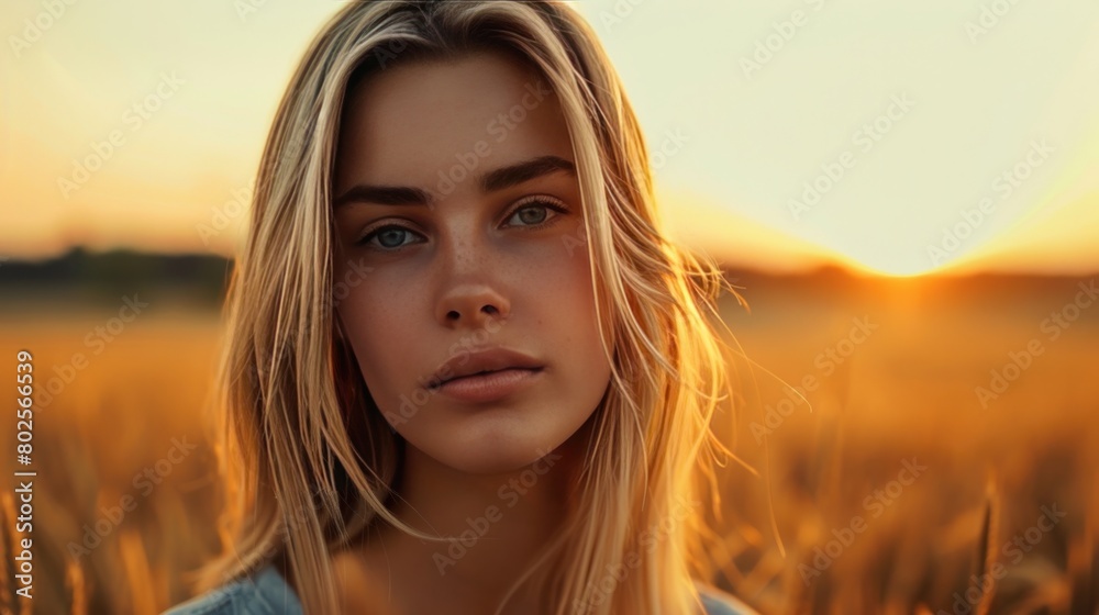 Model captured in the sunset in Ukraine Model captured in the sunset in Ukraine
