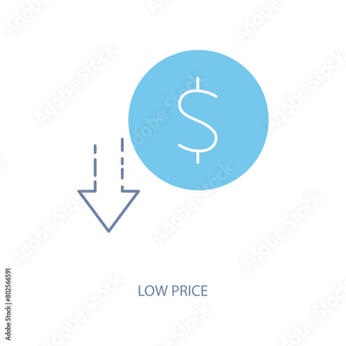 low price concept line icon. Simple element illustration. low price concept outline symbol design.