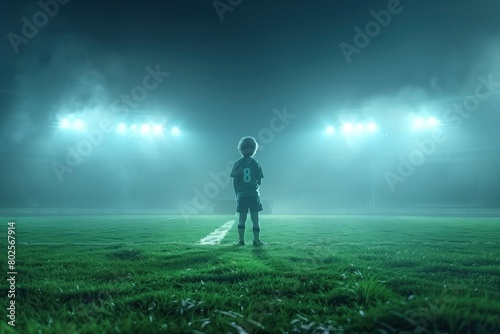 Boy on a football field