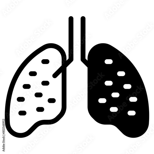 Lungs Vector Icon Design Template