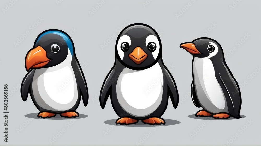 Fototapeta premium funny colorful African Penguin minimalist logo