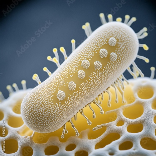 3d rendered illustration of a bacteria. Bacteria under a microscope. Microbiology. Science. 