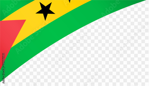 Sao Tome and Principe flag wave isolated on png or transparent background vector illustration.