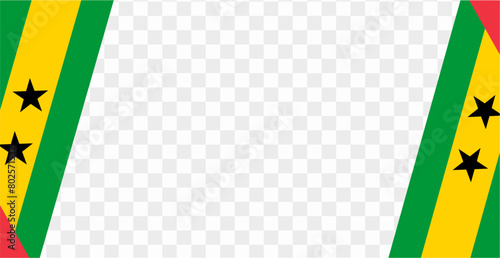 Sao Tome and Principe flag wave isolated on png or transparent background vector illustration.