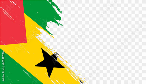 Sao Tome and Principe flag brush paint textured isolated  on png or transparent background. vector illustration