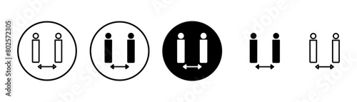 Social distancing icon vector isolated on white background. Keep distance sign. Coronavirus. Social Distancing and Self Quarantine.