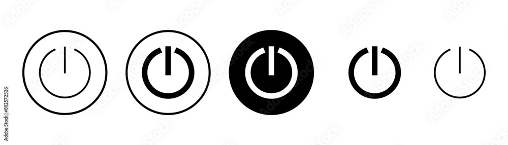 Power icon vector isolated on white background. Power Switch Icon. Start power icon Power icon vector isolated on white background. Power Switch Icon. Start power icon