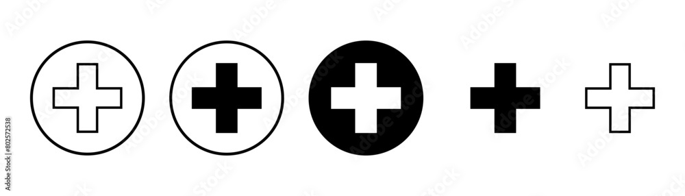Plus Icon vector isolated on white background. Add plus icon. Addition sign. Medical Plus icon Plus Icon vector isolated on white background. Add plus icon. Addition sign. Medical Plus icon