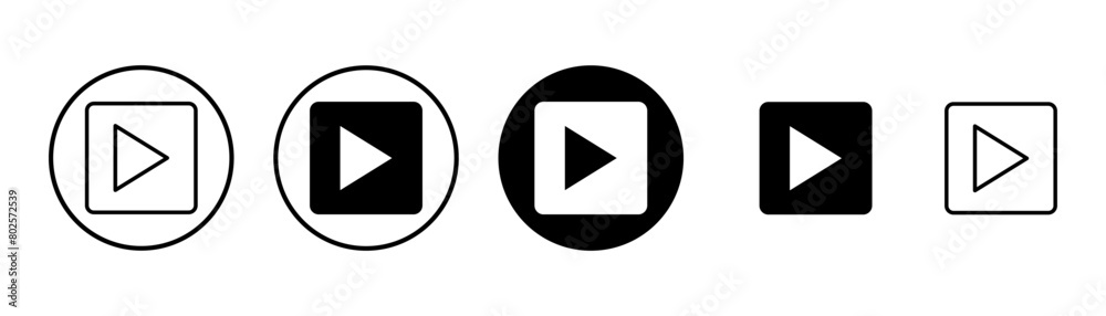 play Icon vector isolated on white background. Play button vector icon. Video icon vector play Icon vector isolated on white background. Play button vector icon. Video icon vector