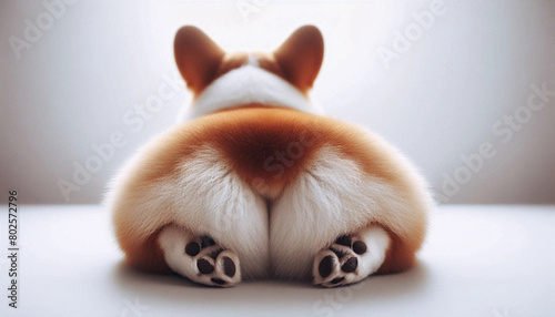 Cute corgi dog butt from behind