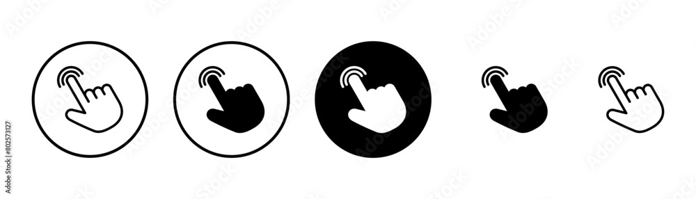 Hand cursor icon vector isolated on white background. Hand click icon. Finger pointer vector Hand cursor icon vector isolated on white background. Hand click icon. Finger pointer vector