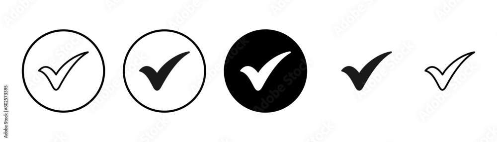 Check icon vector isolated on white background. check mark icon. check list button icon. Tick Check icon vector isolated on white background. check mark icon. check list button icon. Tick