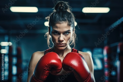 woman with red boxing gloves © Balaraw