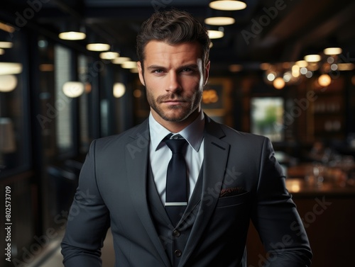 Handsome businessman in a dark suit