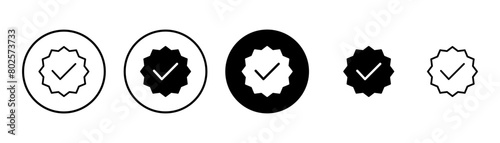 Approved icon vector isolated on white background. Certified Medal Icon vector. check mark