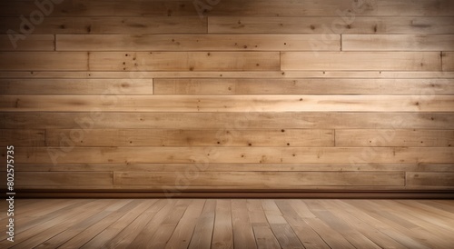Rustic wood paneled room with hardwood floor