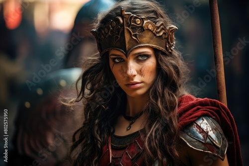 Fierce female warrior in fantasy armor © Balaraw