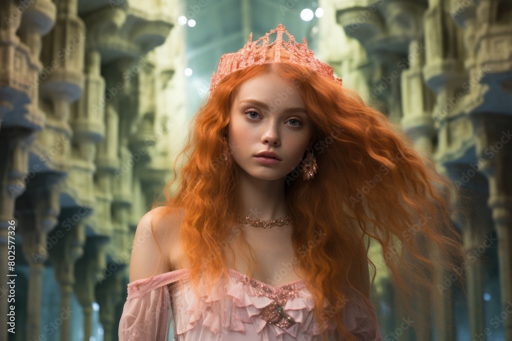 Enchanting redheaded princess in a fantasy setting Enchanting redheaded princess in a fantasy setting