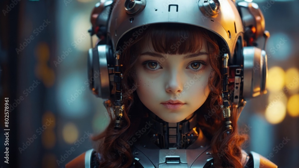 アンドロイドの女の子ポートレート,Generative AI AI画像 アンドロイドの女の子ポートレート,Generative AI AI画像