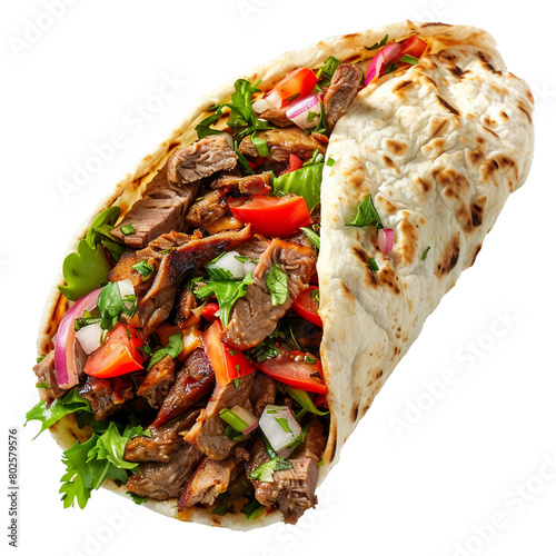 Shawarma, transparent background, isolated image, generative AI