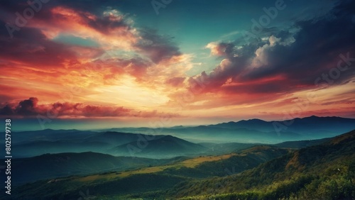 トワイライトと綺麗な自然風景,Generative AI AI画像 © beeboys