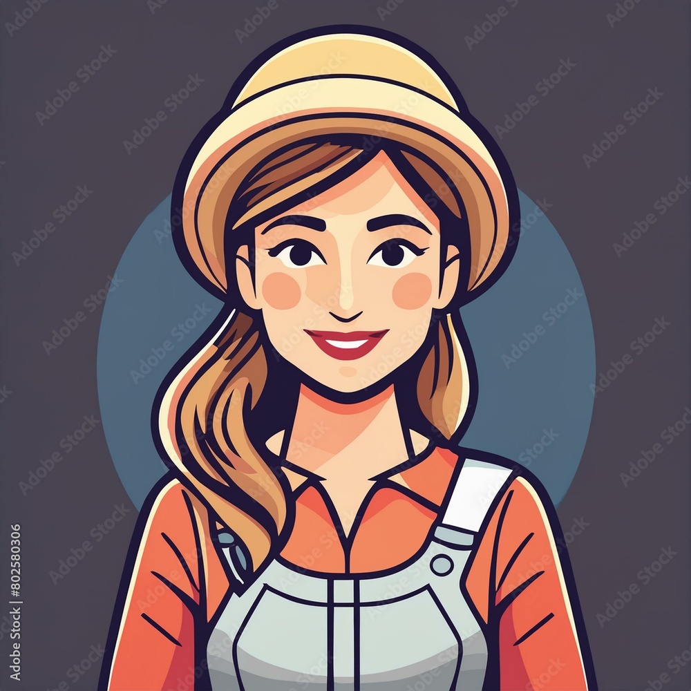Farmer girl cartoon character Farmer girl cartoon character