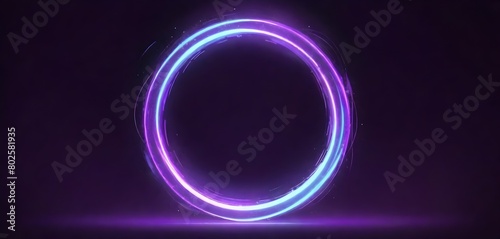 A glowing blue and purple circular portal create with ai