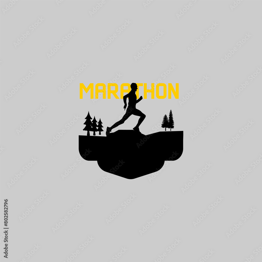 Running marathon logo vector graphic of illustration Running marathon logo vector graphic of illustration