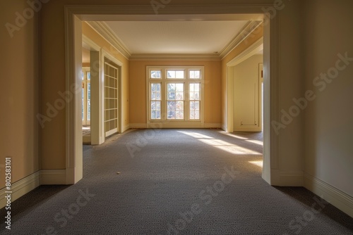 photo of room with carpet in it - generative ai