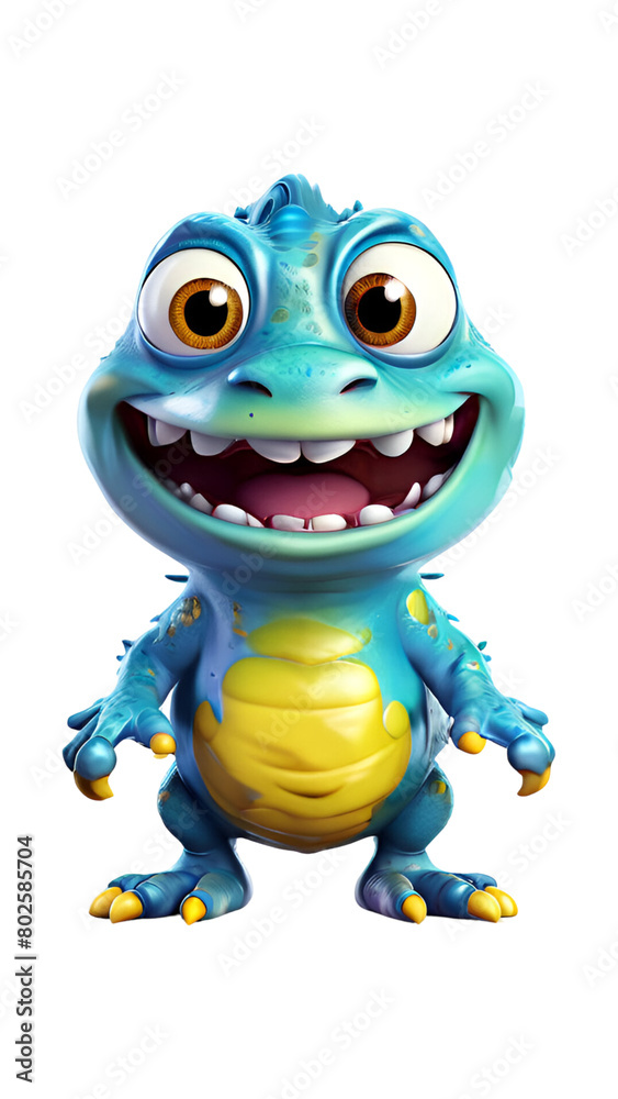 Obraz premium Funny monster dragon with big teeth