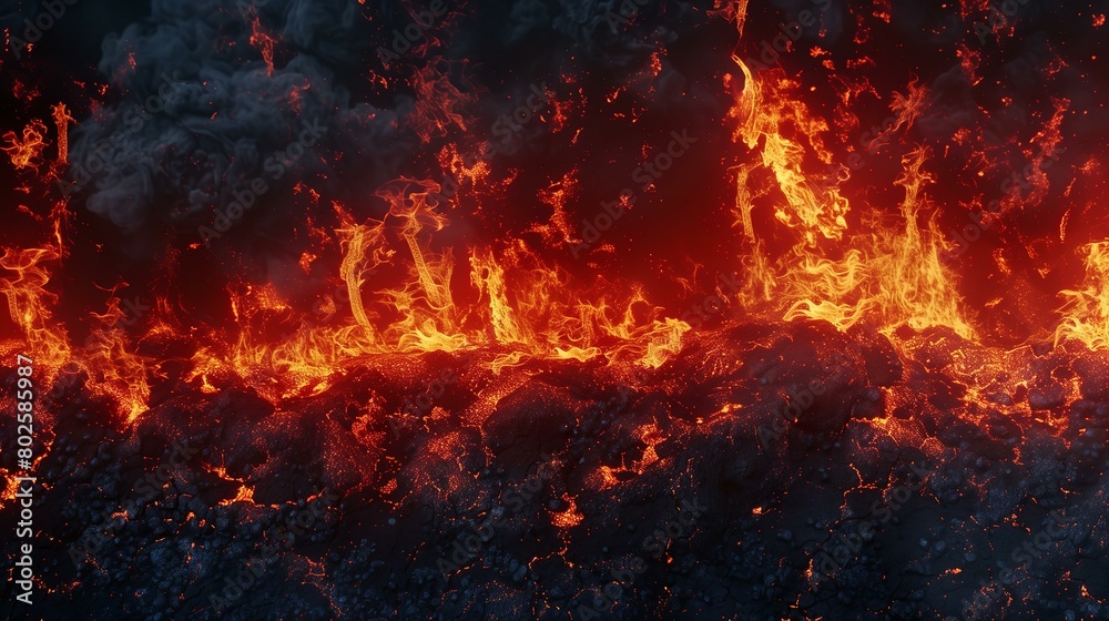 Fiery Lava Flow at Night Fiery Lava Flow at Night
