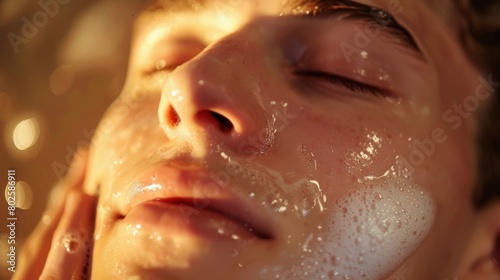 In the evening he swaps out his face wash for a deep cleansing oil to remove sweat dirt and makeup.