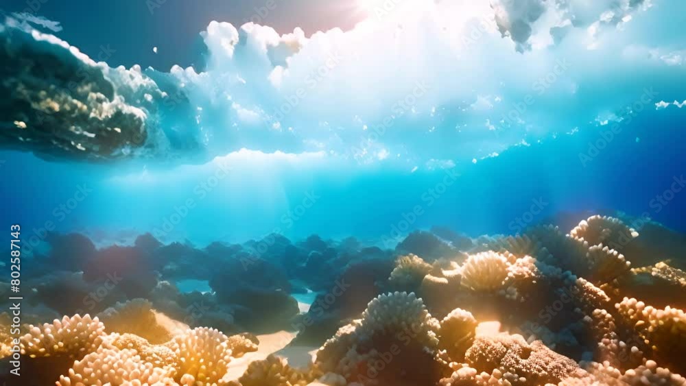 Underwater View of Coral Reef in Ocean Generative AI Underwater View of Coral Reef in Ocean Generative AI