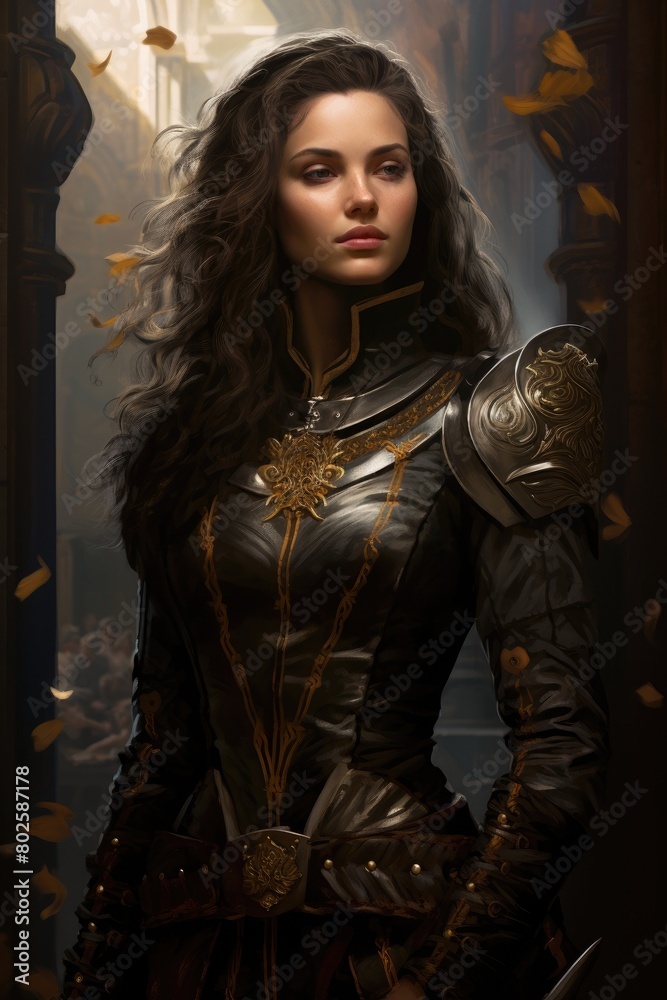 Powerful warrior woman in fantasy armor Powerful warrior woman in fantasy armor
