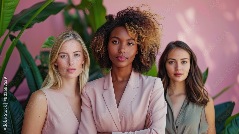 Crisp imagery communicates customer satisfaction with business women. Crisp imagery communicates customer satisfaction with business women.