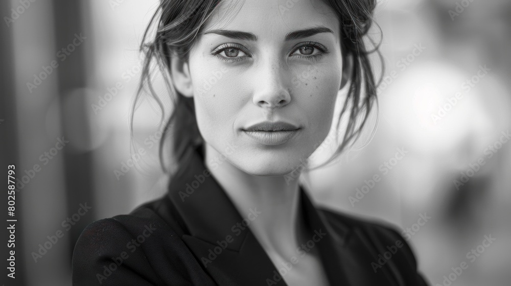 Monochrome visuals highlight the professionalism of business women. Monochrome visuals highlight the professionalism of business women.
