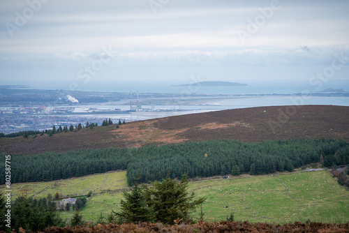 A view of Dublin, Ireland from the Dublin Mountains