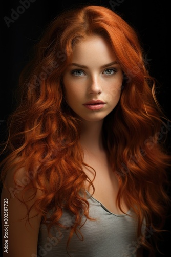 Vibrant redhead with flowing curls