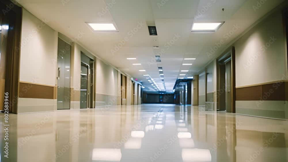Hospital Corridor Long Hallway Generative AI