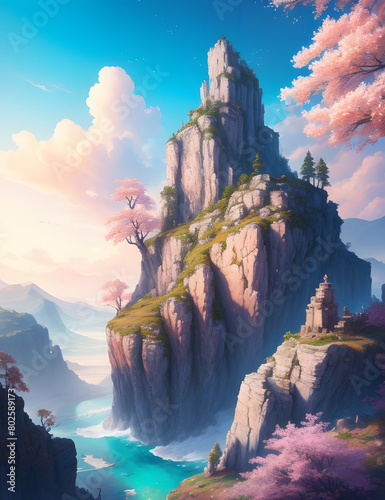 Olympus mountains, AI Generation image