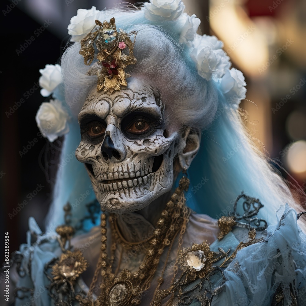 Ornate skull mask with floral crown Ornate skull mask with floral crown