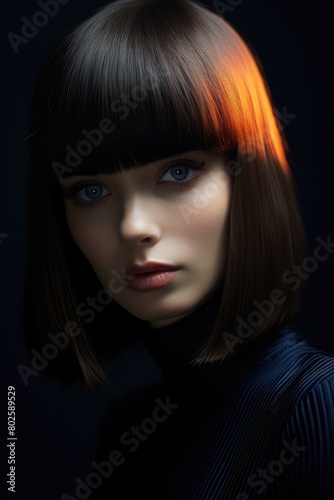 Striking portrait of a woman with vibrant hair