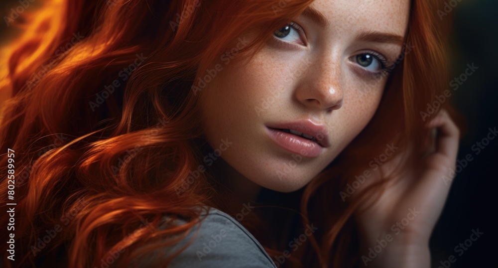 Captivating redhead with striking blue eyes Captivating redhead with striking blue eyes