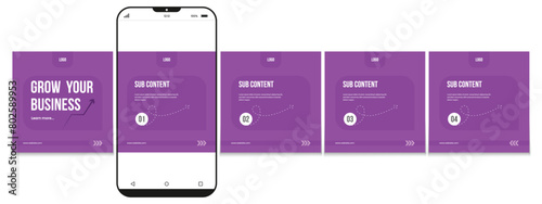 Set of LinkedIn carousel post, social media Instagram carousel post, modern and editable business carousel template design