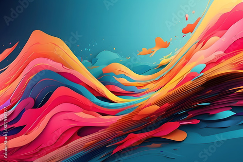 abstract background with waves, AI Generation image