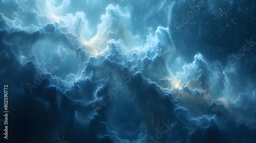 Mesmerizing Close-Up View of Celestial Cloud Formations in Deep Space