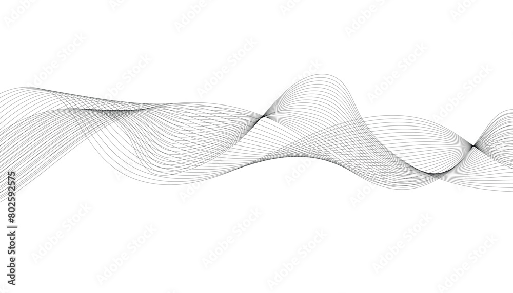 Fototapeta premium Wave lines smooth flowing dynamic isolated on white background. Technology, digital, communication, science, music concept vector background illustration