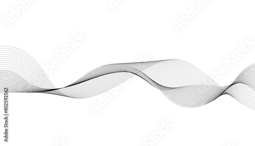 Wave lines smooth flowing dynamic isolated on white background. Technology, digital, communication, science, music concept vector background illustration