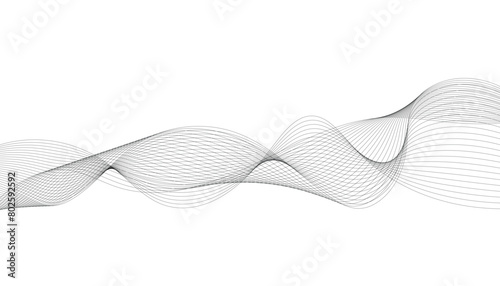 Wave lines smooth flowing dynamic isolated on white background. Technology, digital, communication, science, music concept vector background illustration